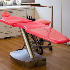 Red dental chair
